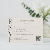 Minimalist Black and Ivory Modern Wedding RSVP (Debout devant)
