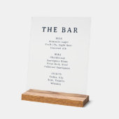 Minimalist Black and White Bar Menu Sign (Angle)
