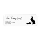Minimalist Black And White Bunny Silhouette Easter Etiket (Voorkant)