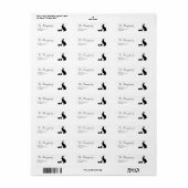 Minimalist Black And White Bunny Silhouette Easter Etiket (Full Sheet)