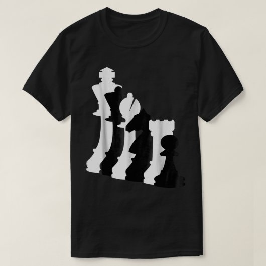 Minimalist Black and White Chess Art T-shirt (Design voorkant)