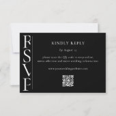 Minimalist Black and White Modern Wedding RSVP (Devant)