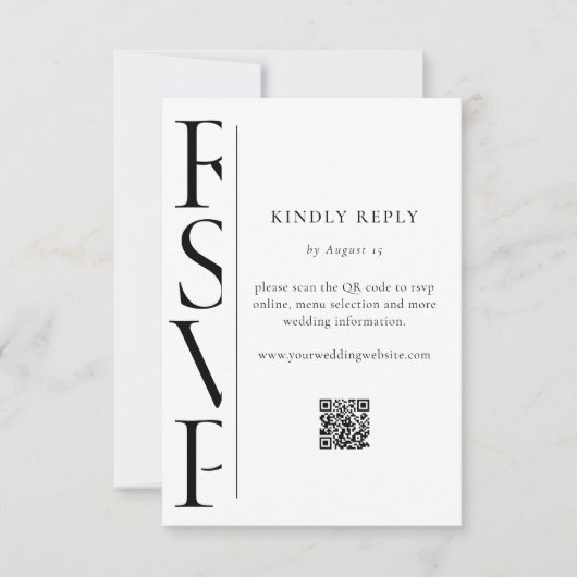 Minimalist Black and White Modern Wedding RSVP (Devant)