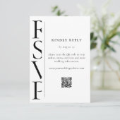 Minimalist Black and White Modern Wedding RSVP (Debout devant)