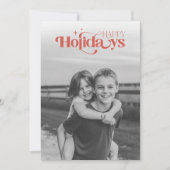 Minimalist Black and White Photo Retro Christmas Feestdagenkaart (Voorkant)