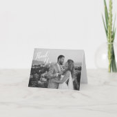 Minimalist Black and White Wedding Photo Bedankkaart (Voorkant)