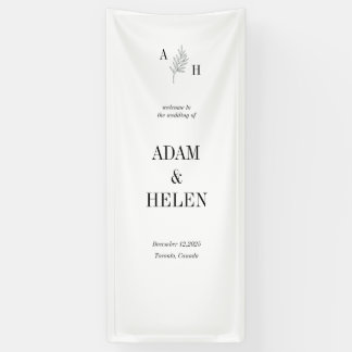 Minimalist Black and White Wedding Welcome Spandoek