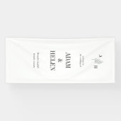 Minimalist Black and White Wedding Welcome Spandoek (Horizontaal)
