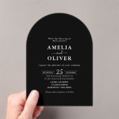 Minimalist Black Arch Elegant Wedding Invitation (In situ (ordinateur de poche))