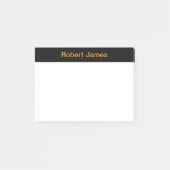 Minimalist Black Banner Aangepaste naam Post-it® Notes (Voorkant)