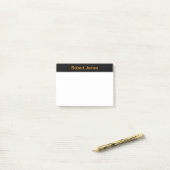 Minimalist Black Banner Aangepaste naam Post-it® Notes (Op bureau)