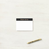 Minimalist Black Banner Aangepaste naam Post-it® Notes (Op bureau)