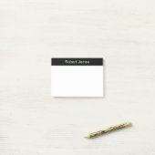 Minimalist Black Banner Aangepaste naam Post-it® Notes (Op bureau)