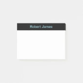 Minimalist Black Banner Aangepaste naam Post-it® Notes (Voorkant)