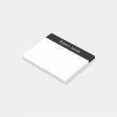 Minimalist Black Banner Aangepaste naam Post-it® Notes (Schuin)