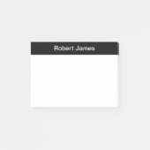 Minimalist Black Banner Aangepaste naam Post-it® Notes (Voorkant)