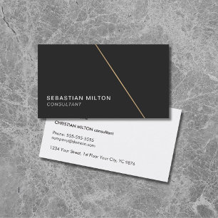Minimalist Black Faux Gold Line Consultant Visitekaartje