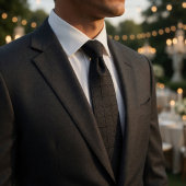 Minimalist Black Geometric Grid Dotted Texture Stropdas