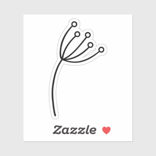 Minimalist Black Line Art Sticker (Vel)