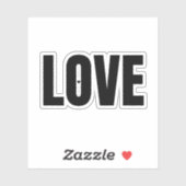 Minimalist Black "LOVE" Typography Sticker (Vel)