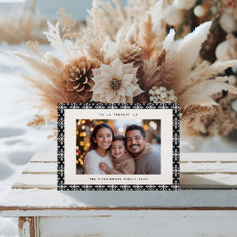 Minimalist Black Nordic Photo Christmas Card Feestdagenkaart