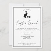 Minimalist Black On White Bunny Easter Brunch Kaart (Voorkant)