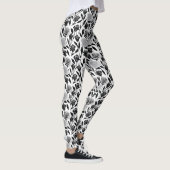 Minimalist Black Roses With Light Gray Stems  Leggings (Rechts)
