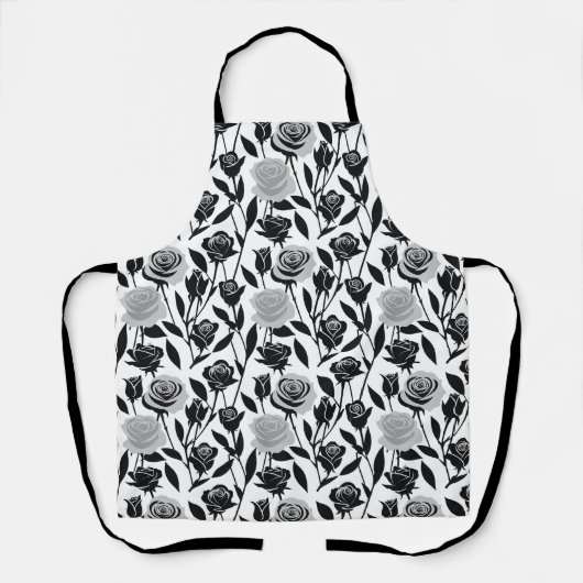 Minimalist Black Roses With Light Gray Stems  Schort (Voorkant)