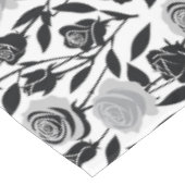 Minimalist Black Roses With Light Gray Stems  Tafelkleed (Gekanteld)