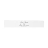 Minimalist Black Script Custom Formal Wedding Uitnodigingen Wikkel (Vlak)