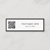 Minimalist Black Script QR White Calling Card Contactkaartje (Voorkant)