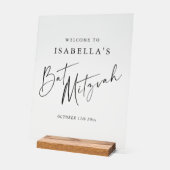 Minimalist Black Text Bat Mitzvah Clear Welcome  (Angle)