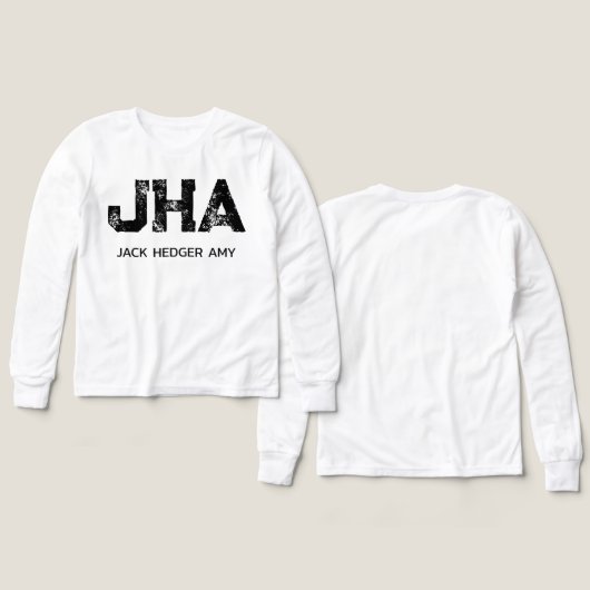 MINIMALIST BLACK THREE LETTER MONOGRAM NAME WHITE (Motif Recto et Verso)