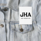 MINIMALIST BLACK THREE LETTER MONOGRAM NAME WHITE BUTTON (Insitu)