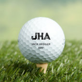 MINIMALIST BLACK THREE LETTER MONOGRAM NAME WHITE GOLFBALLEN (Insitu Shirt)