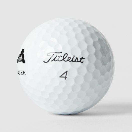 MINIMALIST BLACK THREE LETTER MONOGRAM NAME WHITE GOLFBALLEN (Logo)