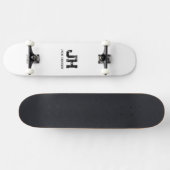MINIMALIST BLACK TWO LETTER MONOGRAM NAME WHITE SKATEBOARD (Horizontaal)