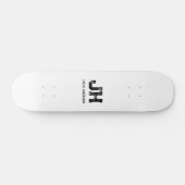 MINIMALIST BLACK TWO LETTER MONOGRAM NAME WHITE SKATEBOARD (Horizontaal)