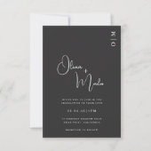  Minimalist Black Wedding QR code Invitation card (Devant)