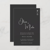 Minimalist Black Wedding QR code Invitation card (Devant / Derrière)