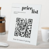 Minimalist Black White Bold QR Code Salon Reclamebord Met Voetstuk (Insitu)
