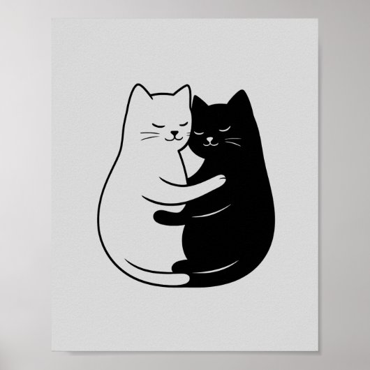 Minimalist Black & White Cat Art for Home Poster (Voorkant)