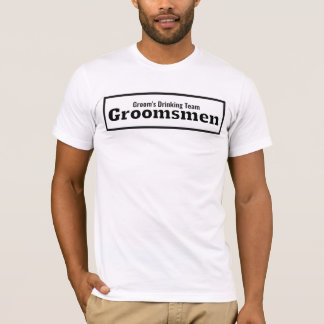 Minimalist Black & White Groomsmen Drinking Team T-shirt
