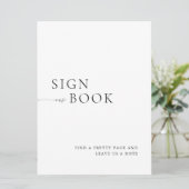 Minimalist Black & White Guest Book Sign Kaart (Staand voorkant)