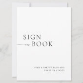 Minimalist Black & White Guest Book Sign Kaart (Voorkant)