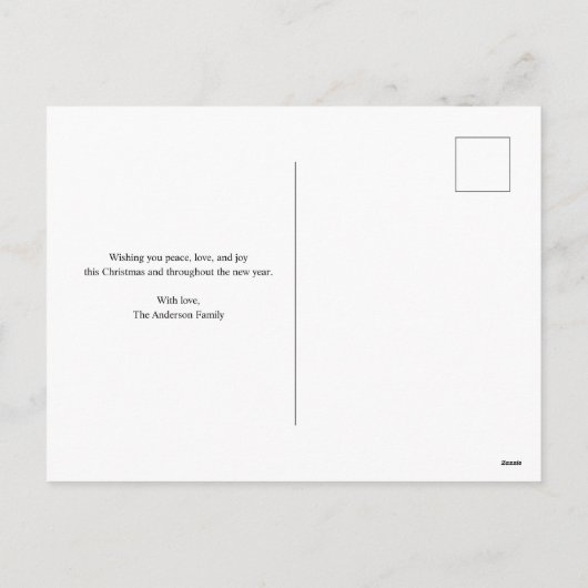 Minimalist Black & White Merry Christmas Photo Feestdagenkaart (Achterkant)