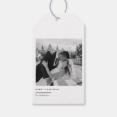 Minimalist Black & White Photo Christmas Gift Cadeaulabel (Voorkant)