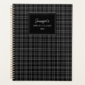 Minimalist Black & White Plaid Planner (Voorkant)