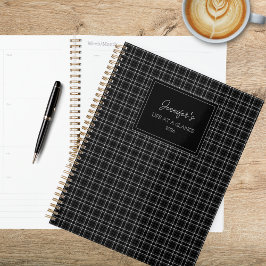 Minimalist Black & White Plaid Planner