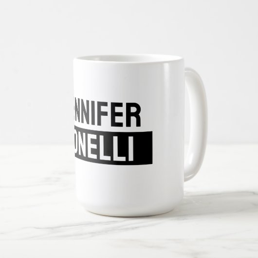 Minimalist Black & White Plain Elegant Modern Name Koffiemok (Voorkant rechts)